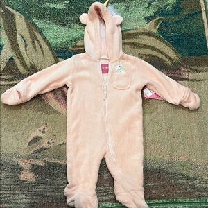 Wippette Kids Glitter Fleece Unicorn Hoodie One Piece